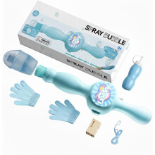 Baghetă magică elastică cu bule de ceață pentru copii, aparat de bule de fum colorat interactiv