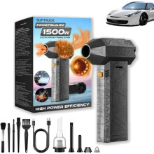 1500-W-Thermoschneefräse für Auto mit 3 Geschwindigkeitsstufen und USB-C-Schnellladefunktion, Garten- und Rasenpflegegerät