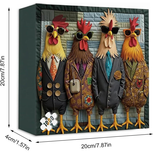 Παζλ 1000 τεμαχίων Runway Roosters για ενήλικες - Δύσκολα παζλ με ζώα - Μοναδικά 1