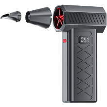 Mini Turbo Sneslynge med 6 hastigheder og LED-display, 130.000 omdr./min. til rengøring af bil og hjem, ledningsfri, sort