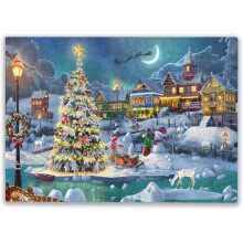 500 Pcs Christmas Wooden Jigsaw Puzzles - Festive Holiday Puzzle for Adults Family Game Nights UK
