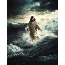 Jesus wandelt auf dem Wasser – „Sei still, meine Seele“ – 500-teiliges Holzpuzzle für Erwachsene und Kinder, lehrreiches Deko-Geschenk