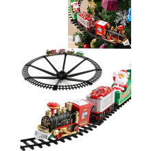 Christmas Toy Train Set Light Sound Hanging Electric Train Under Tree