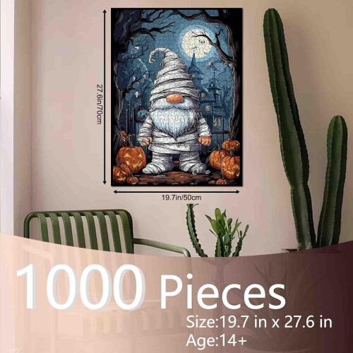 1000 τεμάχια Halloween Mummy Gnome Τρομακτική Στοιχειωμένη Κολοκύθα Παζλ - Παζλ Νύχτας Τρόμου 1