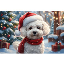Ξύλινο παζλ Bichon Frise Santa Anime 500 τεμαχίων, διασκεδαστικό, διαδραστικό, οικογενειακό πα