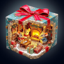 Drevené puzzle s darčekmi pre myšku pre dospelých - unikátne drevené puzzle v tvare zvierat, vianočné darčeky