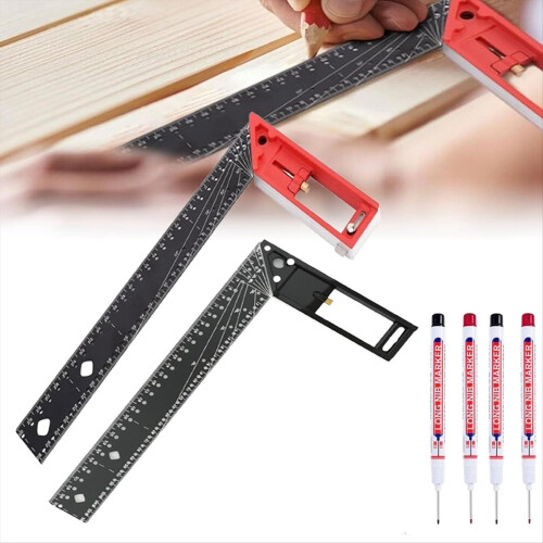 12 Inch Framing Square Carpenter Square, Woodworking Ruler, T Tool, Ri 2