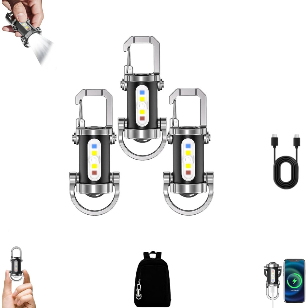 PrzenośNa, Akumulatorowa Latarka Na Klucze, Superjasna, Mini, Wodoodporna, Kempingowa, 2 Szt.-image