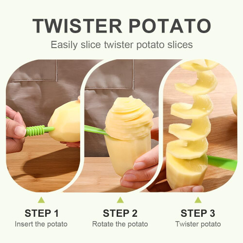 Κόφτης Σπιράλ Piranha 2025 Πατάτα Λαχανικών Αγγούρι Εργαλείο Κουζίνας 3 τεμάχια 2