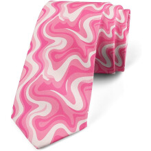 Zwarte donkerbruine heren stropdas met moderne abstracte kunstprint en grappig geometrisch design.
