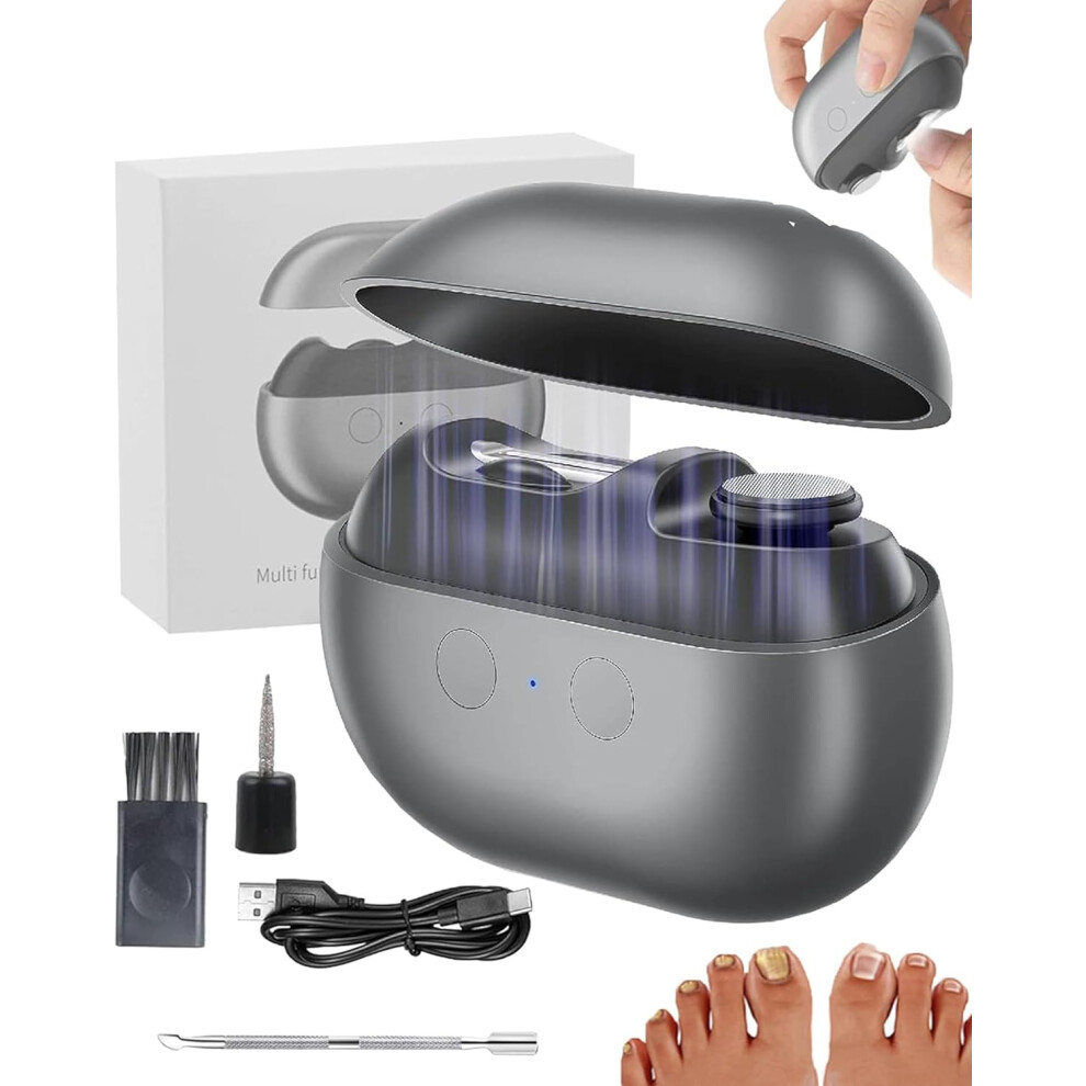 Oimg Light/Black Electric Nail Clippers For Seniors 2-In-1 Electric Toe Nail Clippers Polishers With Led Painless Smart