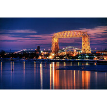 Παζλ 1000 τεμαχίων Duluth MN Lift Bridge at Dusk Lake Superior - Πολύχρωμα μεγάλα παζλ για ενήλικες