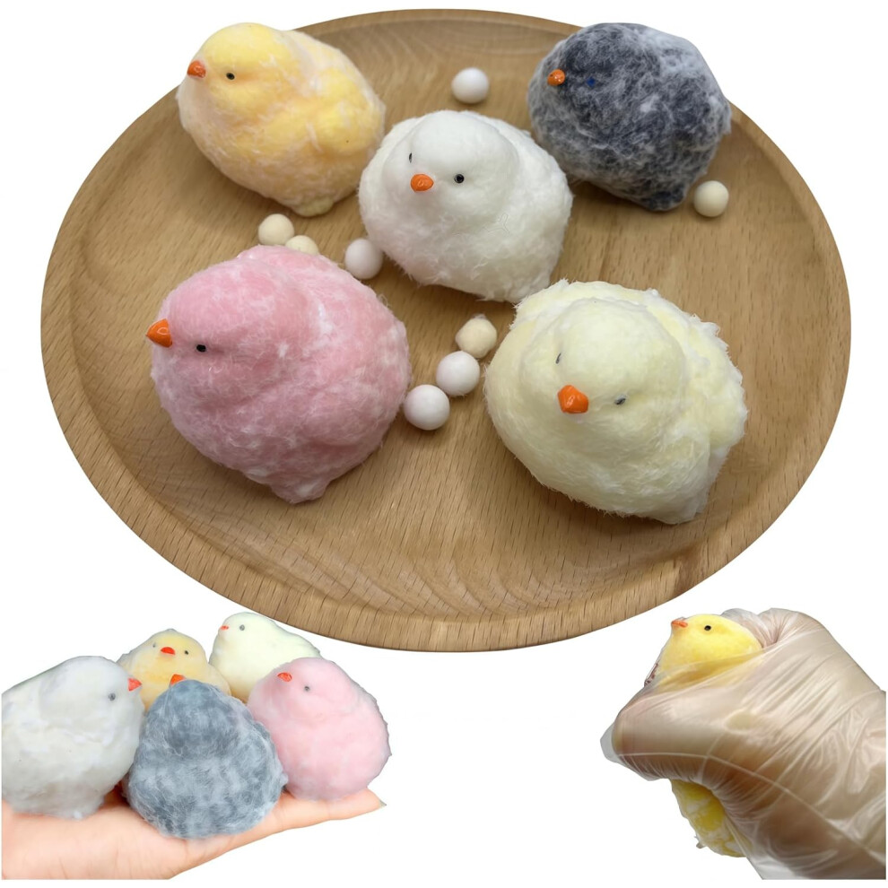 5 Szt. Zabawek Taba Squishy Toys Color Chicks Squishy Fidget Set Soft Stress Relief-image
