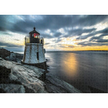 Sunset Newport Rhode Island Castle Hillin majakka 1000-palan palapeli, vaikea ja haastava siisti suuri palapeli