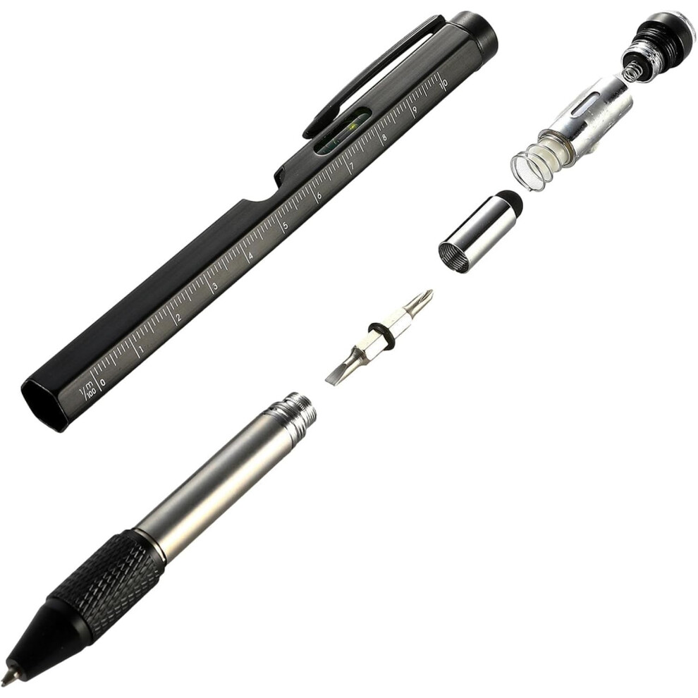 Multi Tool Styluss Pen 9-In-1 Engineering Pen Ruler Level Screwdriver 3233223019789