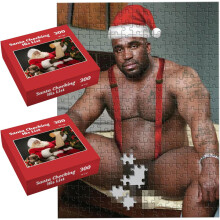 Žartovné puzzle Santa kontroluje svoj zoznam, 300 dielikov - roztomilé veselé puzzle pre dospelých, vtipný darček