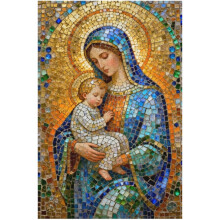 1000 brikkers kristen Jesus Moder Maria Fødselspuslespil - Religiøs mosaikscene Troinspireret kunst