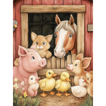 300 Piece Simple Dementia Puzzle for Elderly - The Curious Peek of Barn Buddies, Easy to Handle