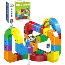 Conjunto de Pista de Trem Elétrico, Brinquedo de Montar, Pista de Trem DIY, Carro de Corrida, Presente para Crianças