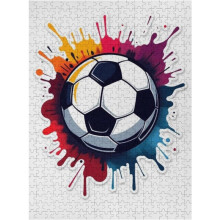 Aquarell-Fußball-Holzpuzzle, 500 Teile, für Erwachsene, Lernspielzeug, herausforderndes und unterhaltsames Spiel, Geschenk für alle Altersgruppen