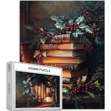 Rompecabezas de 1000 piezas con temática navideña de un libro antiguo: rompecabezas coloridos para hacer tú mismo, regalos para decorar el hogar.
