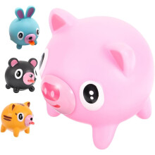 4 buc bile senzoriale anti-stres cu limbă de animale din desene animate, moi, care scârțâie, stoarce