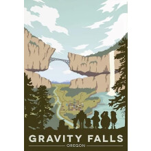 500-teiliges Holzpuzzle mit Gravity Falls Nationalpark-Poster – Lernspielzeug für Erwachsene und Kinder