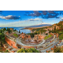 Rompecabezas de 1000 piezas del Teatro Antiguo de Taormina, Sicilia - Piezas gruesas bellamente ilustradas para toda la familia