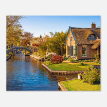 Puzzle de 500 pièces Giethoorn Village Venise du Nord - Jeux éducatifs en bois stimulants