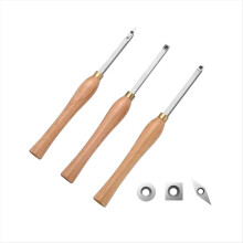 Wood Lathe Chisel Set 3 Pieces Turning Tools Include Square, Round, Di