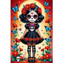 1000-teiliges Halloween-Poster-Totenkopf-Puzzle – Anspruchsvolles Puzzle mit Totenkopfmotiv – Perfektes Kunstwerk für Zuhause