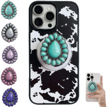 Desert Bloom Grip Vintage Turquoise, grazioso supporto per smartphone a forma di goccia in smalto