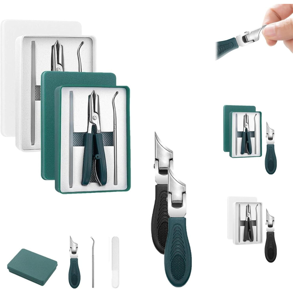 Oimg Nail Clippers Eagle Beak Angled 3-Piece Set Oblique Ingrown Toenails Clipper For Thick Nails And Seniors