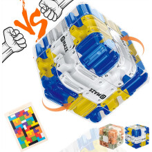 3D rullande boll labyrintkub, 3D labyrintkub hjärnspel, labyrint 3D pussel labyrintkuber, blå