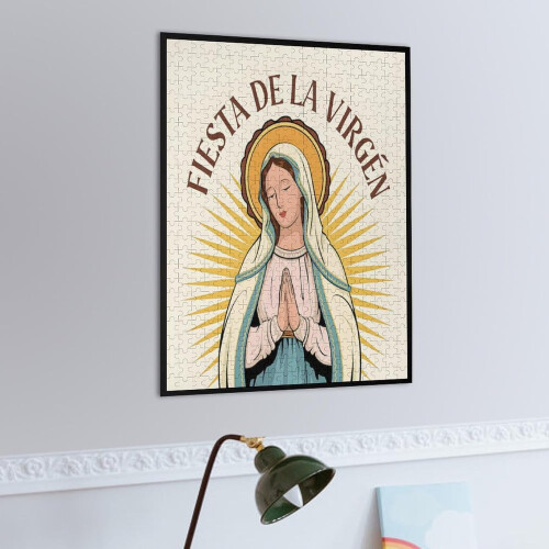 Μοναδικό παζλ Virgen De Guadalupe 500 τεμαχίων, αντιθαμβωτική επιφάνεια, ιδανικό για παιδιά 1