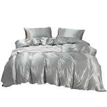Art Silk Twin Duvet Cover Set, Elegant Luxury Comforter Cover with Hidden Zipper Closure & Corner Ties for Skincare & Haircare Benefits