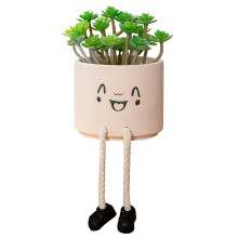 Unique Plant Gifts, Decorative Plant Pots with Hanging Legs for Resilient Plastic Planters, Lifelike Artificial Succulents, Easy to Care for Home and