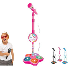 Alles-in-één microfoonspeelgoed voor kinderen: karaokemicrofoon met luidspreker en LED-verlichting.