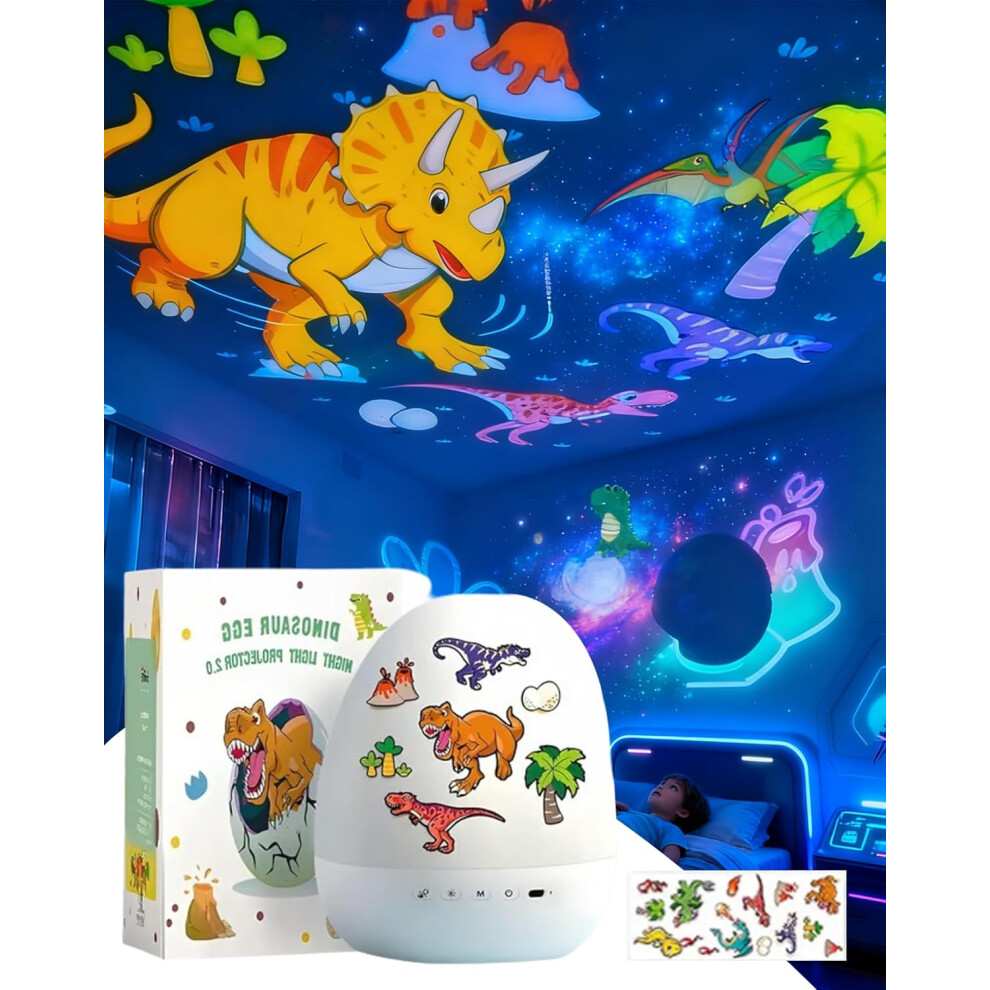 Dinosaur Egg Night Projector, 3D Projection Magic Dinosaur Dream Projector Lamp, 21 Color Light Oimg