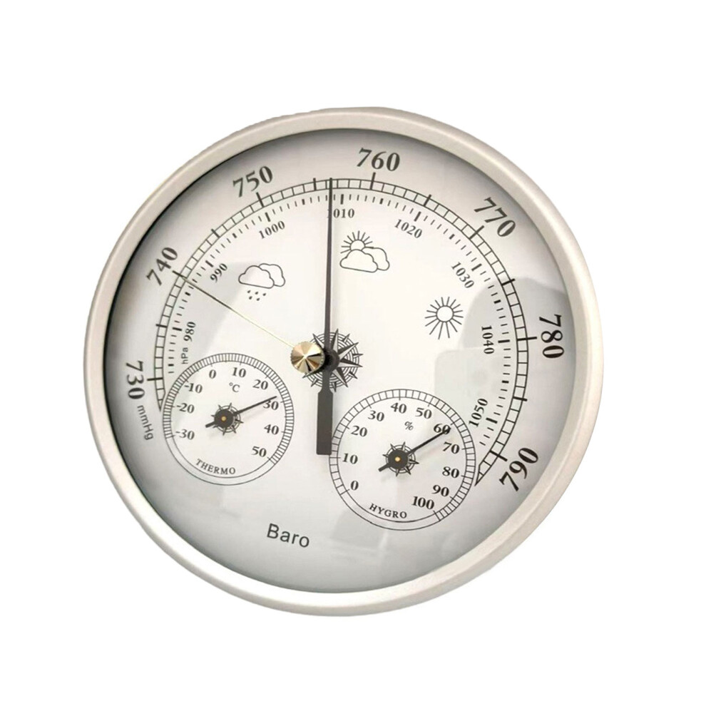 Barometer Thermometers Hygrometer 130Mm Diameter Display-Silver 7696001143940