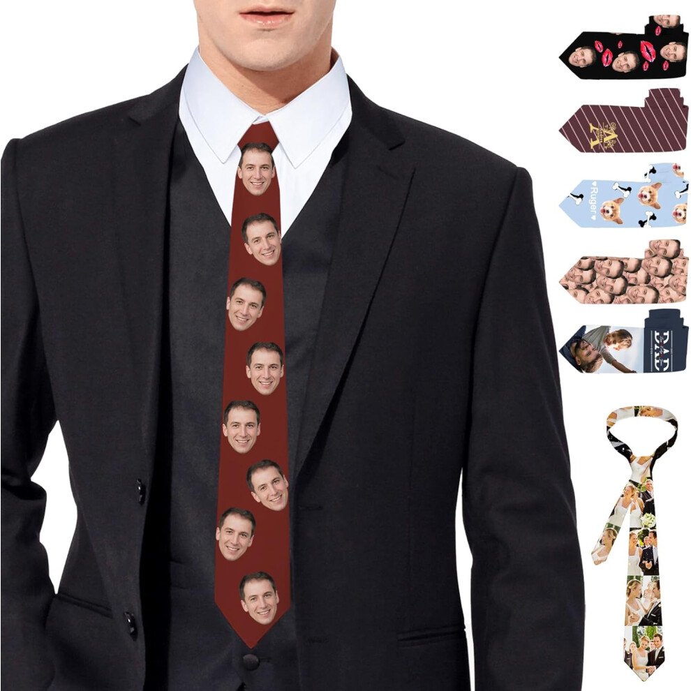 Gepersonaliseerde Stropdas Met Foto Van Je Gezicht, Een Grappig Cadeau Voor Je Man Of Vader.-image