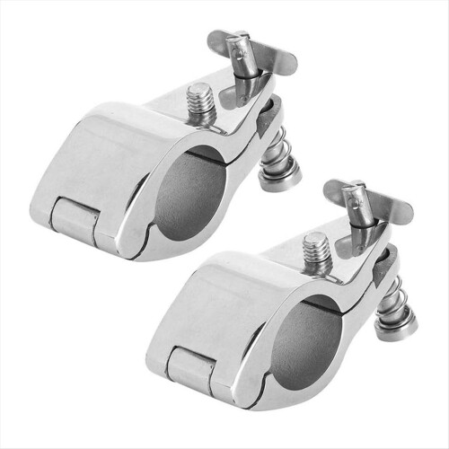 2pcs Stainless Steel Pipe Clamp Upper Jaw Sliding Hinged Hardware Hing 1