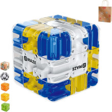 Cubo de laberinto con bolas rodantes 3D, juego de rompecabezas mejorado con bolas de colores combinados.