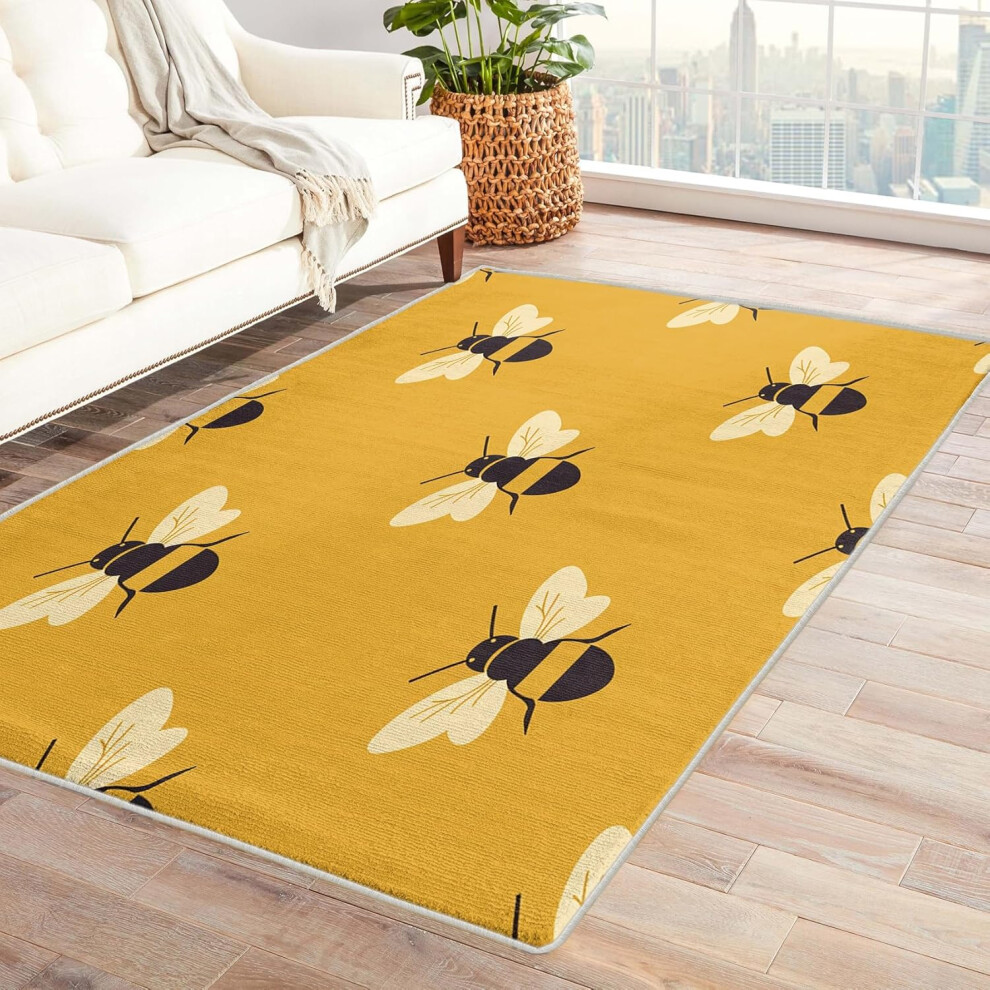 Kids Bees Seamless Play Area Rug 2X3ft Bedroom Playroom Nursery Decor Oimg