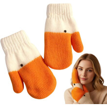 Grappige ganzenhandschoenen 2026 Leuke winterwanten met ganzenprint, warm en zacht gevoerd, cadeau