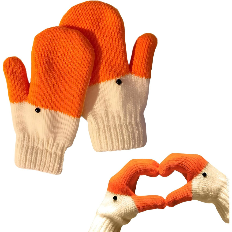 RęKawiczki Z GęSimi RęKawiczkami, śLiczne, Zimowe, Damskie, DziecięCe, MięKkie, Z Podszewką Z Polaru, CiepłE-image