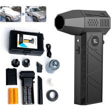 Turbogebläse mit 140.000 U/min, Digitalanzeige und 2 x 4000 mAh Akku zur Schnee- und Staubentfernung sowie Trocknung von Autos