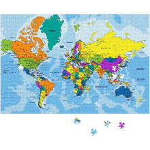 Rompecabezas de mapa del mundo de 500 piezas con bolsa de almacenamiento - Actividad divertida para toda la familia - Póster con código alfabético