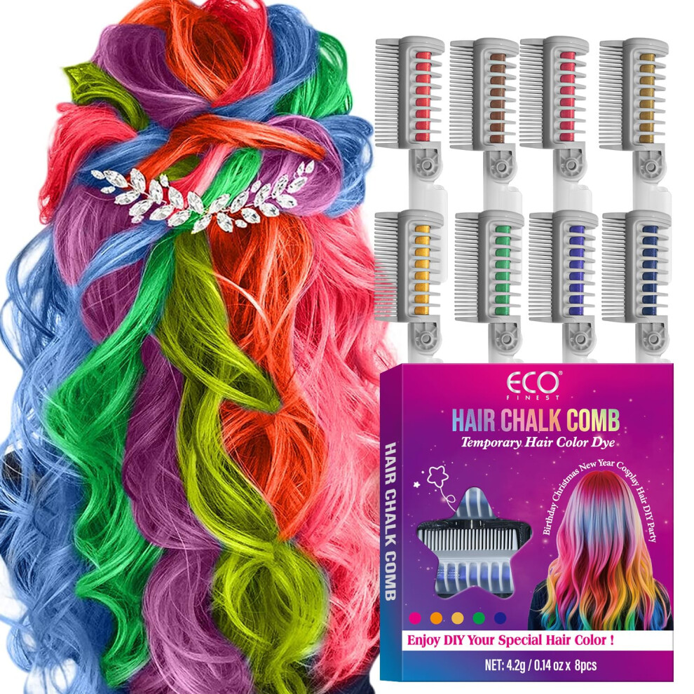 Oimg Festive Fun Hair Chalk Combs Set Instant Washable Temporary Colour Kids