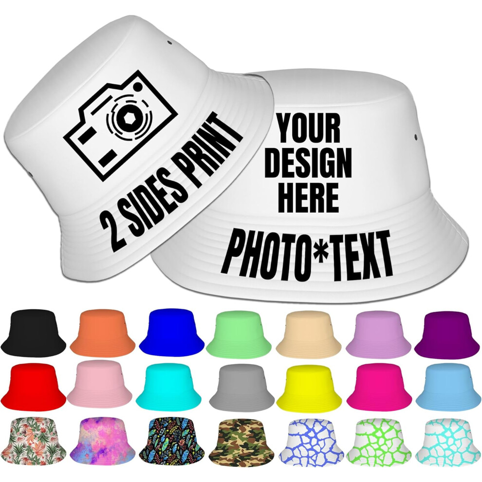 Grote Op Maat Gemaakte Bucket Hats Met Gepersonaliseerd Ontwerp, Tekstlogo, Zomerse Strandhoed-image